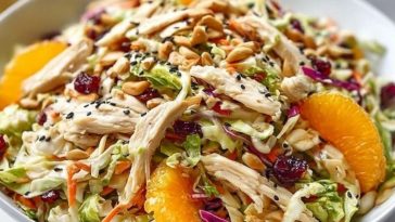 Chicken Coleslaw Salad with Ginger Sesame Dressing