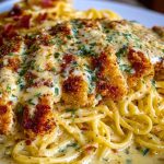 Chicken Smothered in Cheesy Alfredo Three-Cheese Spaghetti Sauce