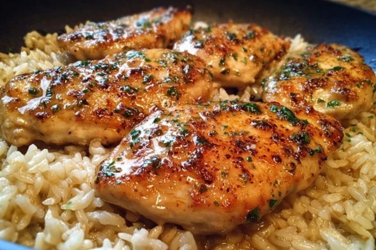 Chicken with Garlic Parmesan Rice