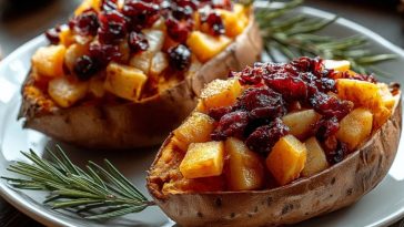 Cranberry Apple Twice-Baked Sweet Potatoes