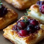 Cranberry Brie Puff Pastry Bites