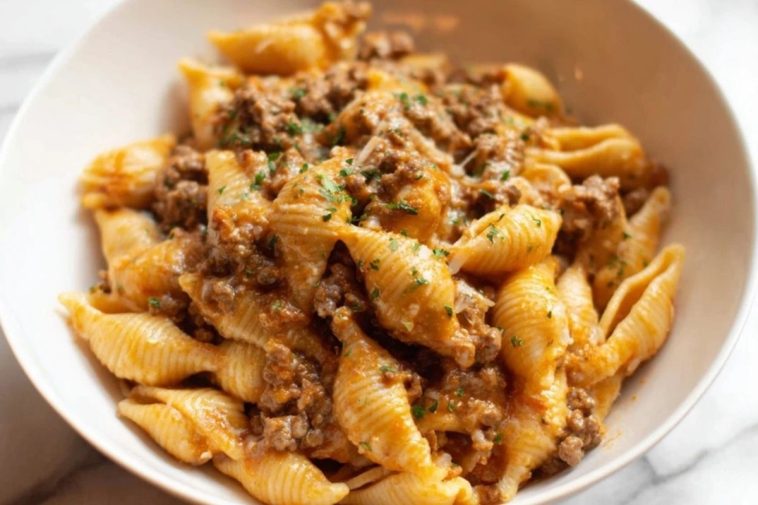 Creamy Beef and Shells