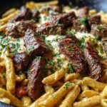 Creamy Cajun Butter Tender Steak Pasta Skillet