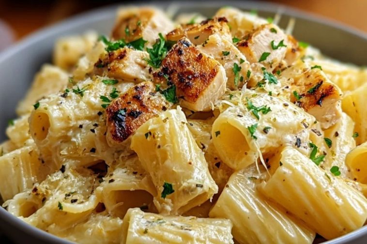 Creamy Garlic Butter Chicken Rigatoni Recipe