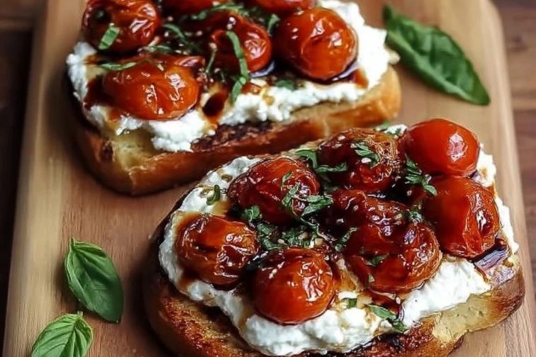 Crispy Sourdough with Whipped Ricotta and Roasted Tomatoes
