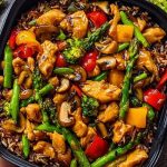 Delicious Teriyaki Chicken Stir-Fry Recipe with Colorful Veggies and Wild Rice