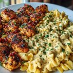 Delicious Tuscan Garlic Chicken Bites with Sun-Dried Tomato Cajun Alfredo Pasta