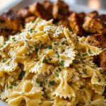 Easy Creamy Velveeta Chicken Bowtie Pasta with Garlic Mozzarella Sauce