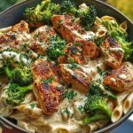 One Pot Cajun Chicken and Broccoli Alfredo Bowl