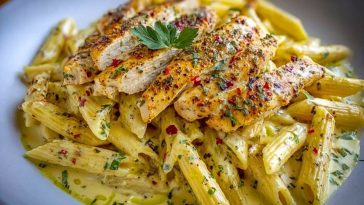 One Pot Creamy Garlic Parmesan Chicken Penne