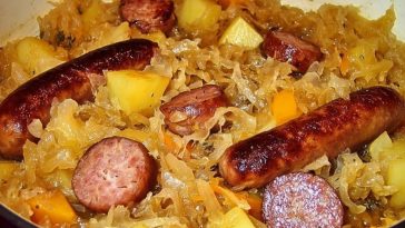 Polish Sausage with Sauerkraut and Potatoes