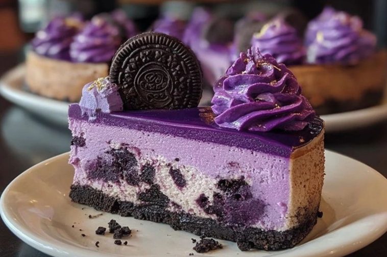 Purple Velvet Oreo Cheesecake
