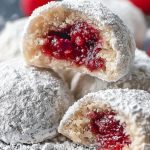 Raspberry-Filled Almond Snowball Cookies