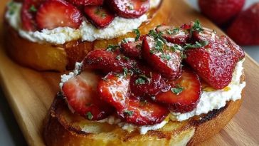 Roasted Strawberry Whipped Ricotta Toast