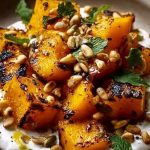 Savory Roasted Pumpkin with Creamy Lemon Yogurt and Crunchy Pine Nuts