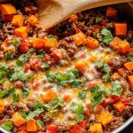 Southwest Ground Beef and Sweet Potato Skillet