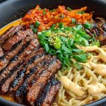 Spicy-Korean-Ramen-with-Grilled-Beef-Creamy-Sauce.