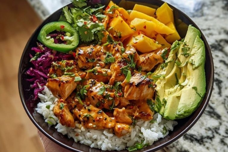 Spicy Thai Peanut Chicken Bowl