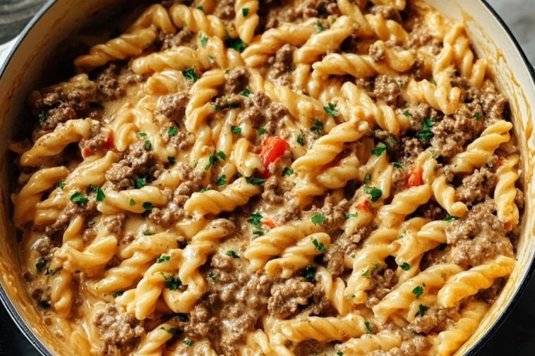 Stovetop Creamy Ground Beef Pasta