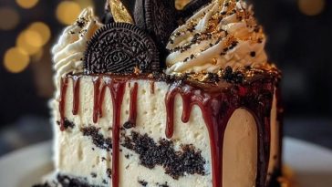 Strawberry Red Velvet Oreo Cheesecake Drip Cake