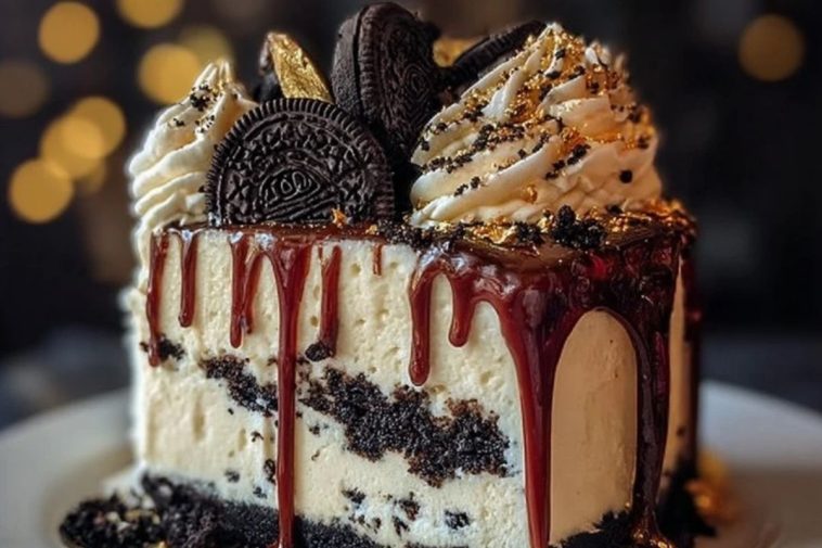 Strawberry Red Velvet Oreo Cheesecake Drip Cake