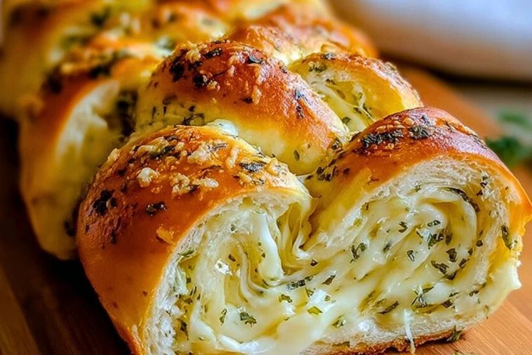 Swirled Garlic Herb And Cheese Bread