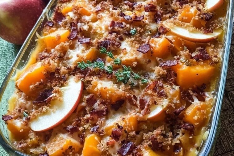 Apple Butternut Squash Casserole with Cozy Flavor