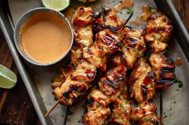 Chipotle Bang Bang Chicken Skewers