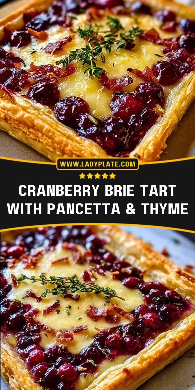 Cranberry Brie Tart with Pancetta & Thyme