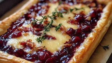 Cranberry Brie Tart with Pancetta & Thyme