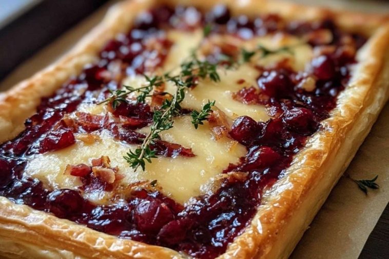 Cranberry Brie Tart with Pancetta & Thyme