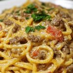 Creamy Italian Spaghetti & Ground Beef One Pot Meal