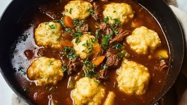 Delicious Beef Stew and Dumplings
