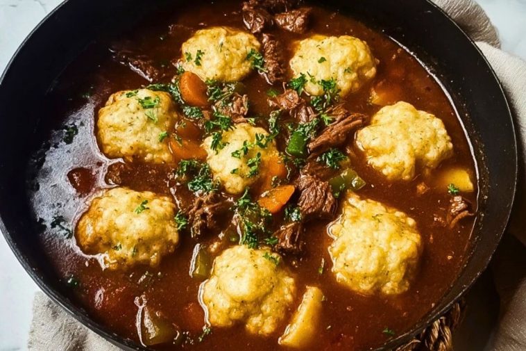 Delicious Beef Stew and Dumplings