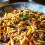 Delicious Ground Beef Orzo
