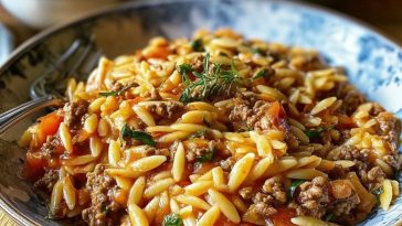 Delicious Ground Beef Orzo