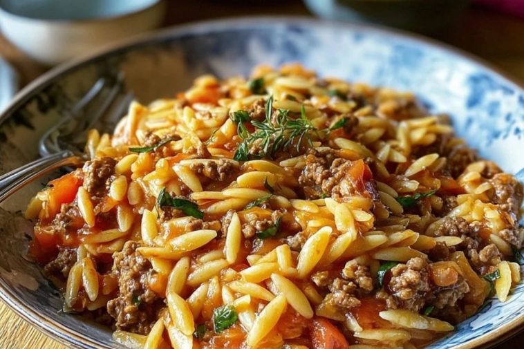 Delicious Ground Beef Orzo