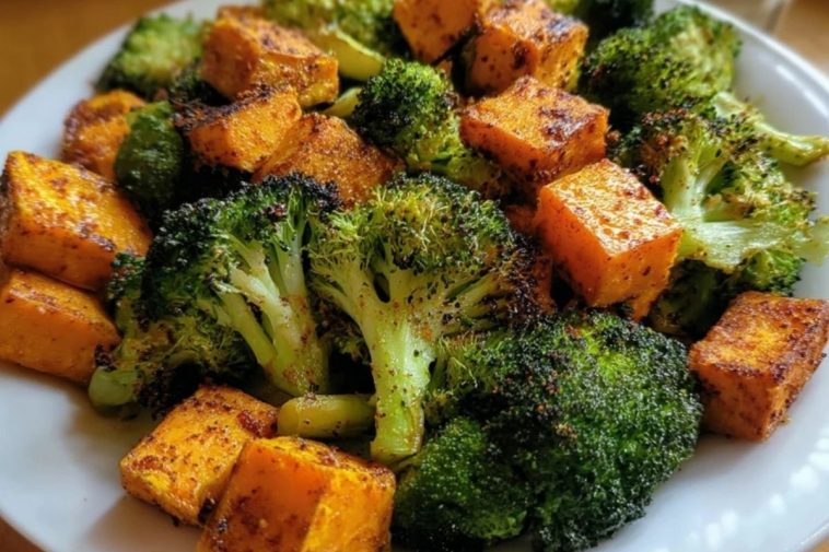 Delicious Roasted Broccoli and Sweet Potatoes