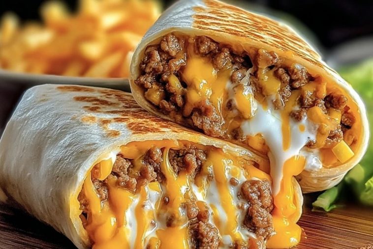 Easy Homemade Beefy Melt Burritos