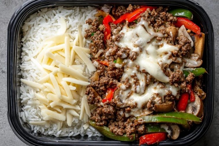 Ground Beef Philly Cheesesteak Meal Prep