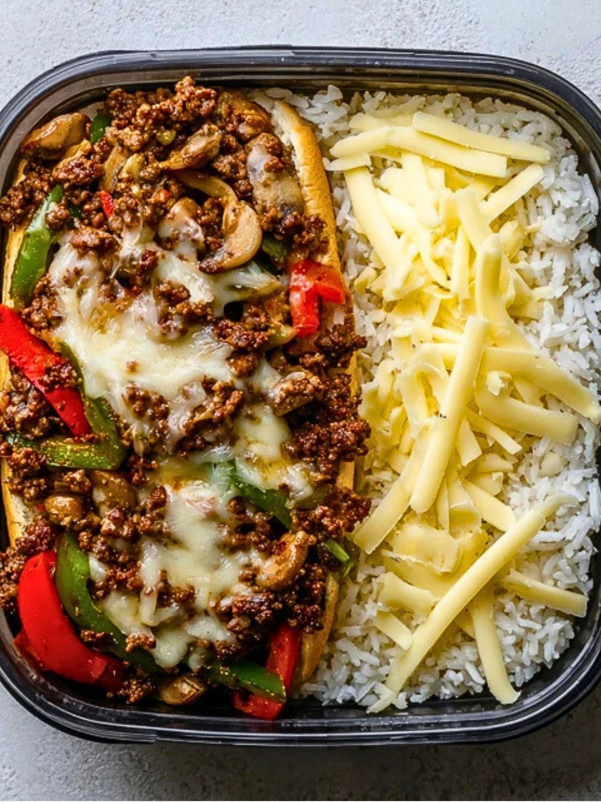 Ground Beef Philly Cheesesteak Meal Prep