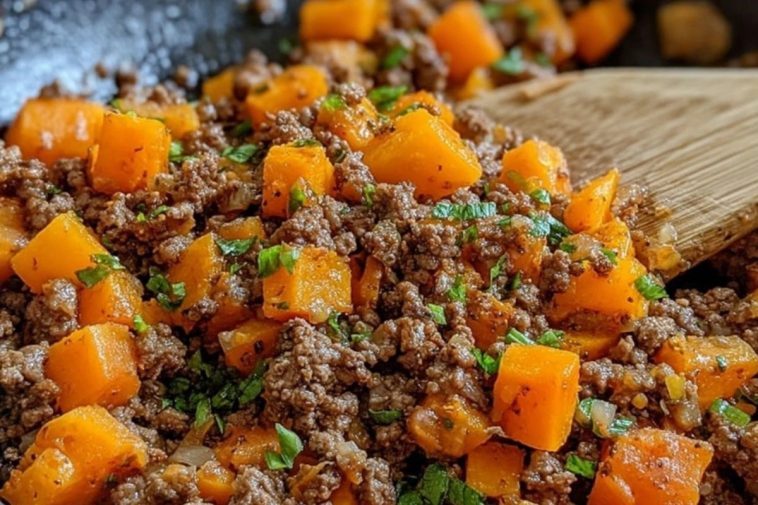 Ground Beef and Sweet Potato Skillet