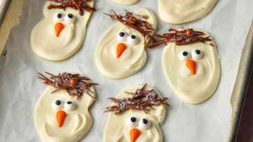 Melted Snowman Chocolate Bark