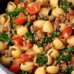 One Pan Healthy Ground Beef Pasta