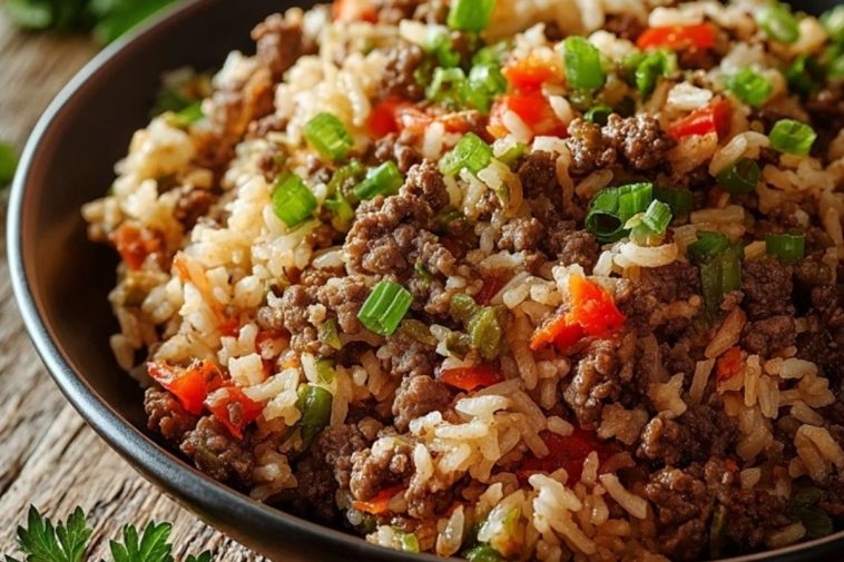 Quick and Tasty Dirty Rice with Ground Beef