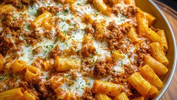 Beef Rigatoni Cheese Bake