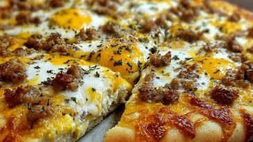 Biscuits and Sausage Gravy Breakfast Pizza