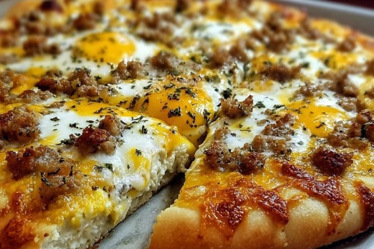 Biscuits and Sausage Gravy Breakfast Pizza
