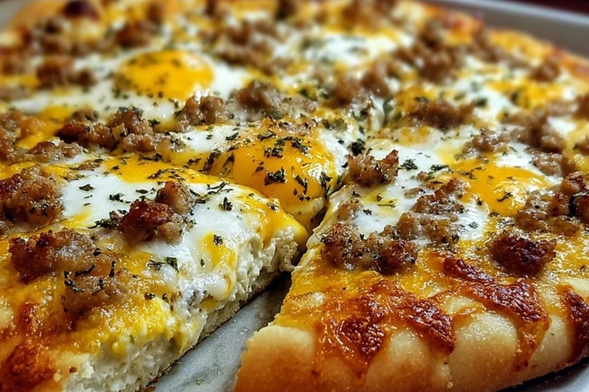 Biscuits and Sausage Gravy Breakfast Pizza