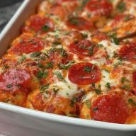 Bubble Up Biscuit Pizza Casserole